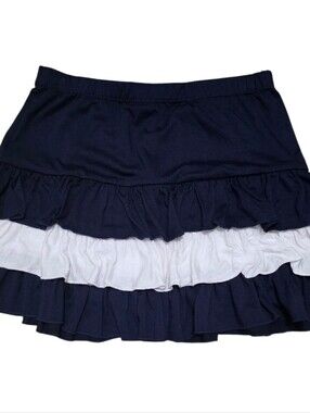Plum layered navy blue and white skirt